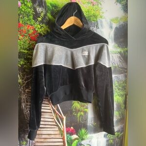 Women s NIKE Super Soft Black Gray Velour Pullover Jacket Sz XS